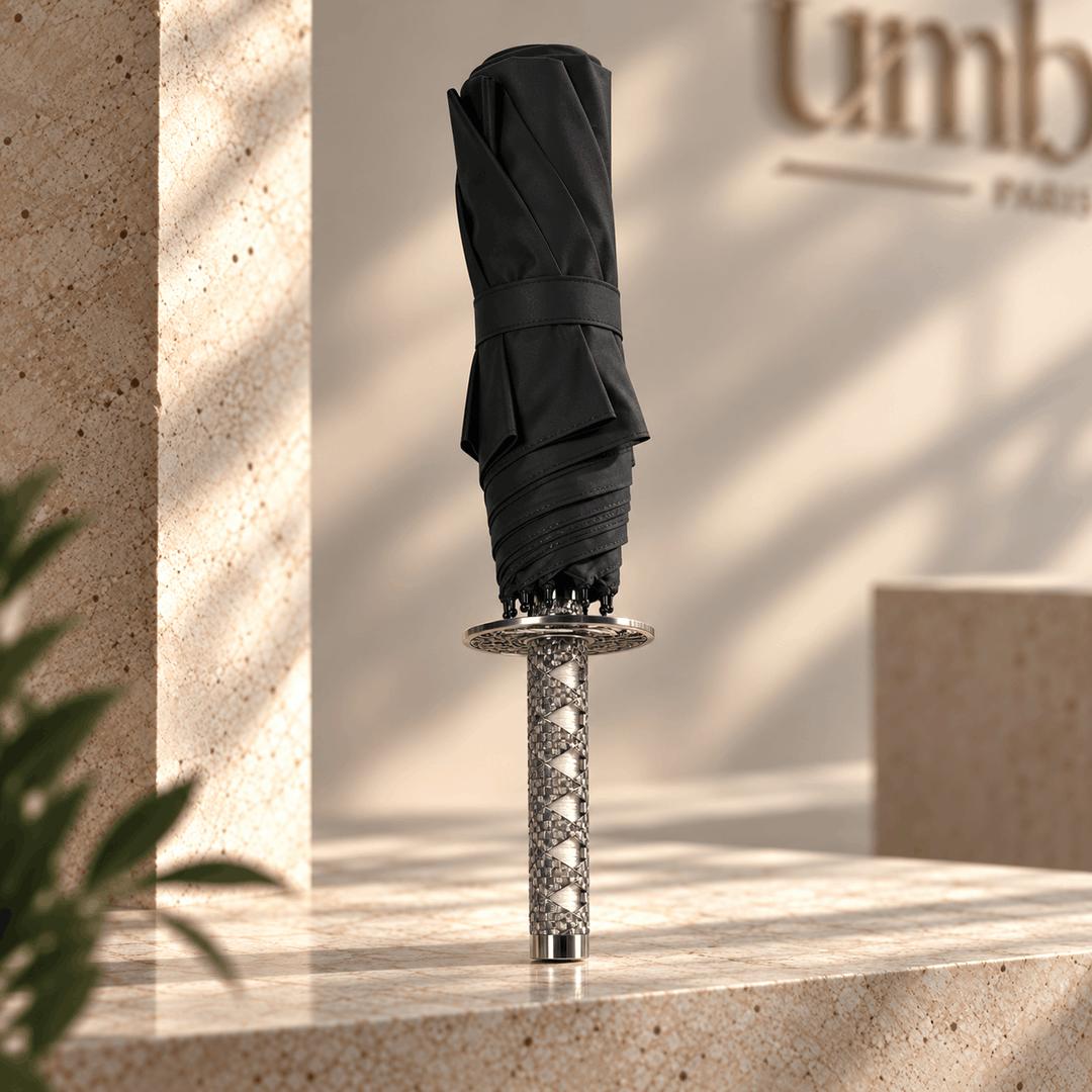 Parapluie Pliant Épée Ninja Argent